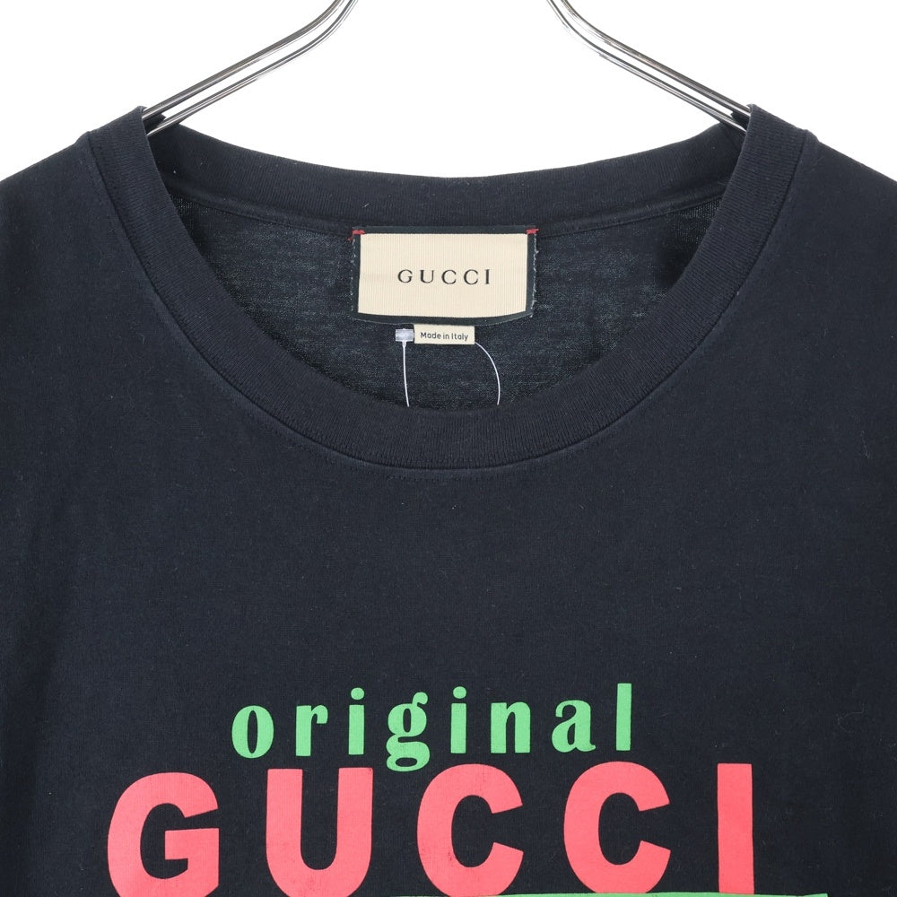 GUCCI(グッチ) 20SS Original Gucci Print Oversize Tee オリジナルロゴプリントオーバーサイズ半袖Tシャツ 616036 XJCOQ ブラック