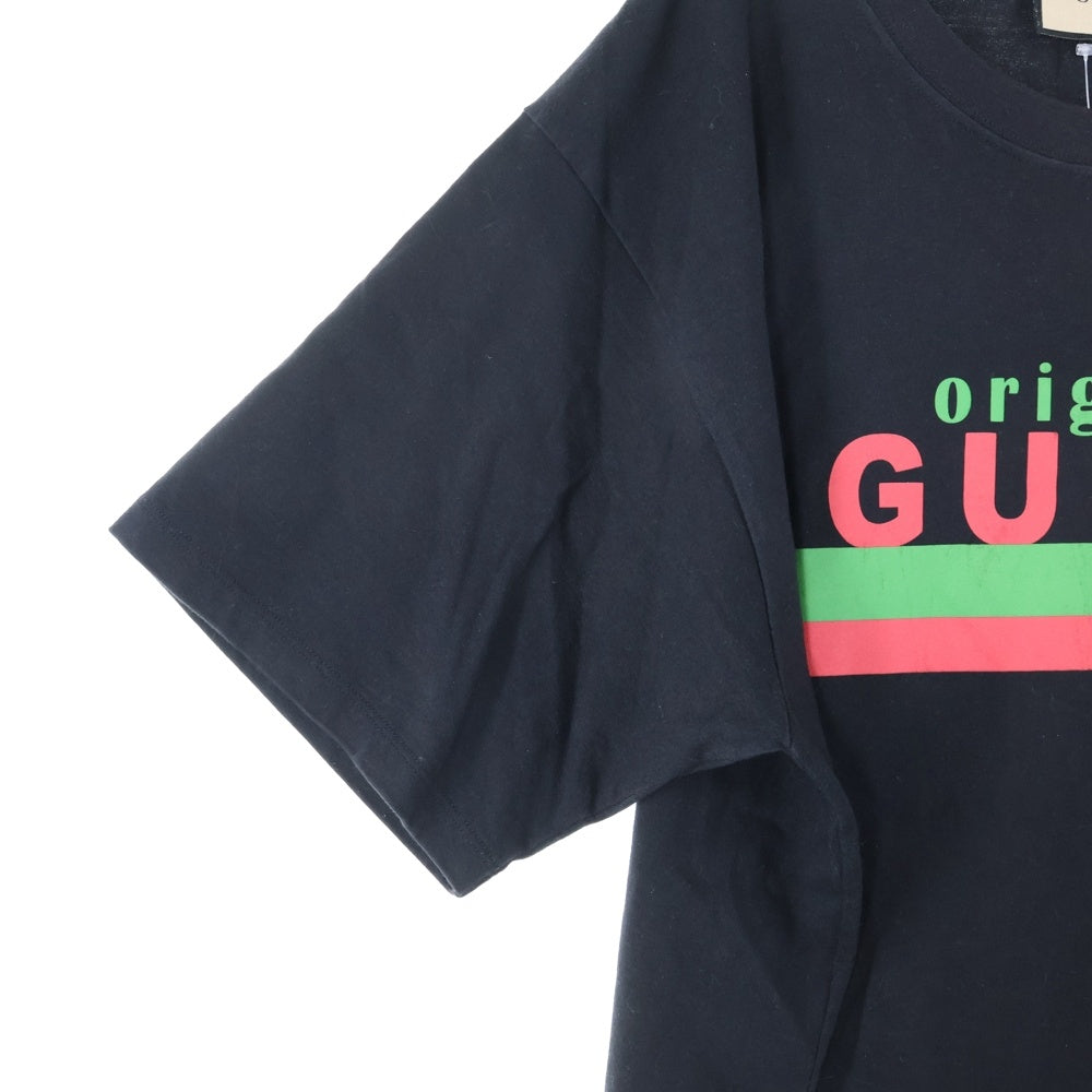 GUCCI(グッチ) 20SS Original Gucci Print Oversize Tee オリジナルロゴプリントオーバーサイズ半袖Tシャツ 616036 XJCOQ ブラック