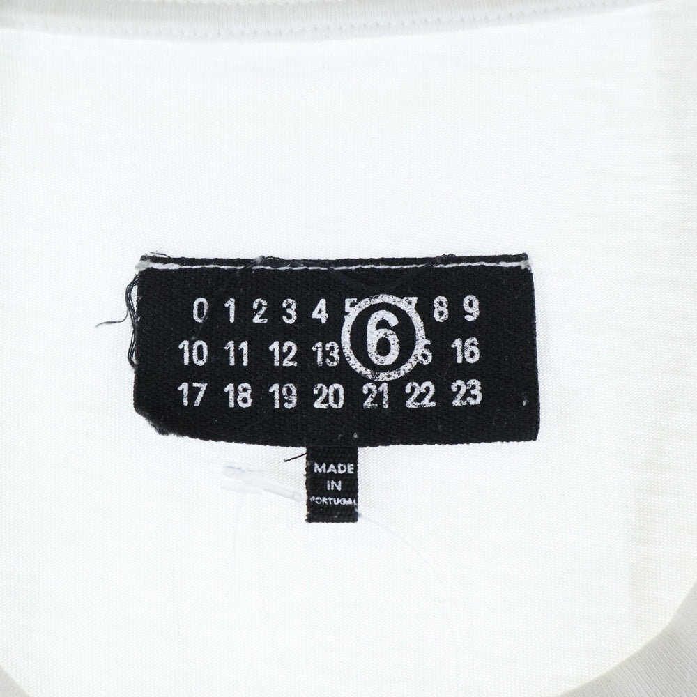 MM6 Maison Margiela(エムエムシックスメゾンマルジェラ) 25AW ナンバリング フロントロゴ クルーネック半袖Tシャツカットソー ホワイト SH0GC0032