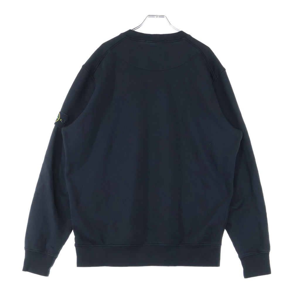 STONE ISLAND(ストーンアイランド) 25SS 袖ロゴパッチクルーネック長袖スウェットトレーナー ブラック K1S156100044