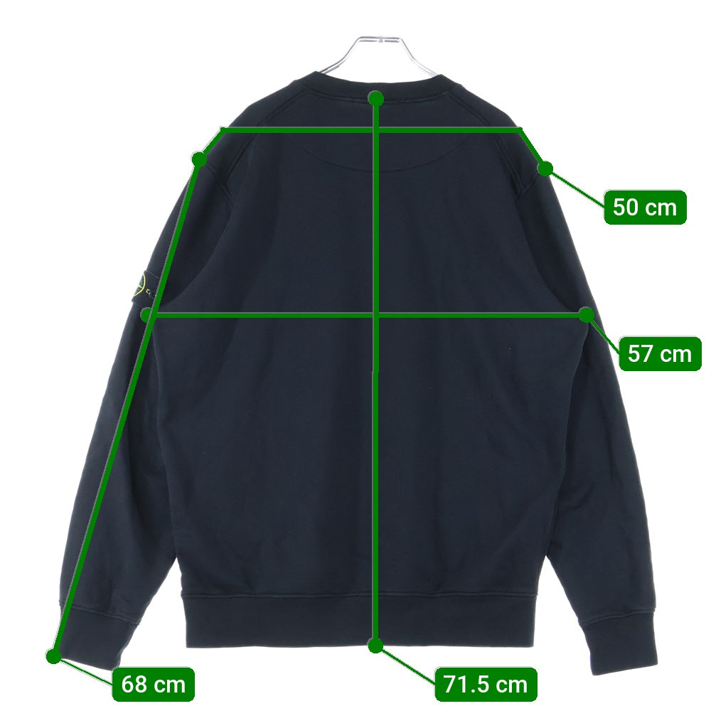 STONE ISLAND(ストーンアイランド) 25SS 袖ロゴパッチクルーネック長袖スウェットトレーナー ブラック K1S156100044