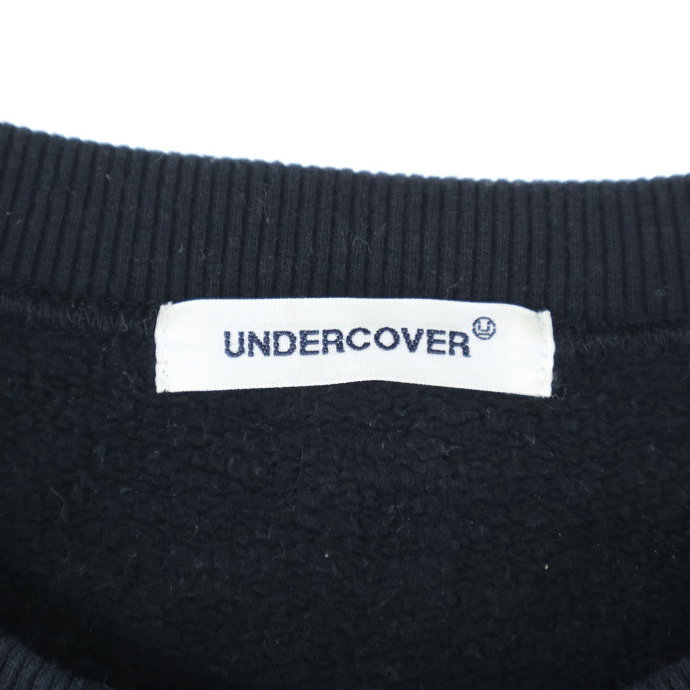 UNDERCOVER(アンダーカバー) 24AW SWEAT Wired U 有刺鉄線Uロゴ クルーネック長袖スウェットトレーナー ブラック UP2D4804-2