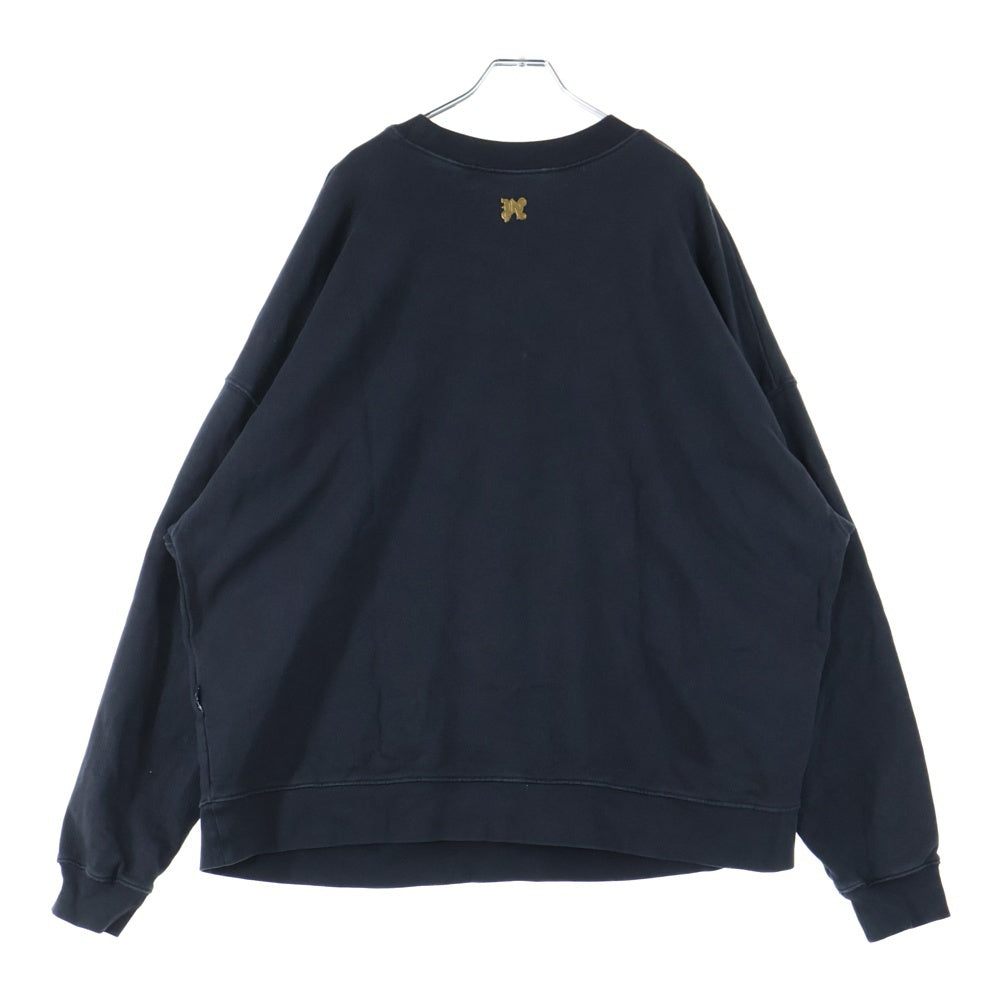 Palm Angels(パームエンジェルス) 24SS BURNING MONOGRAM SWEATSHIRT バーニングモノグラムスウェットトレーナー ブラック PMBA074R24FLE004