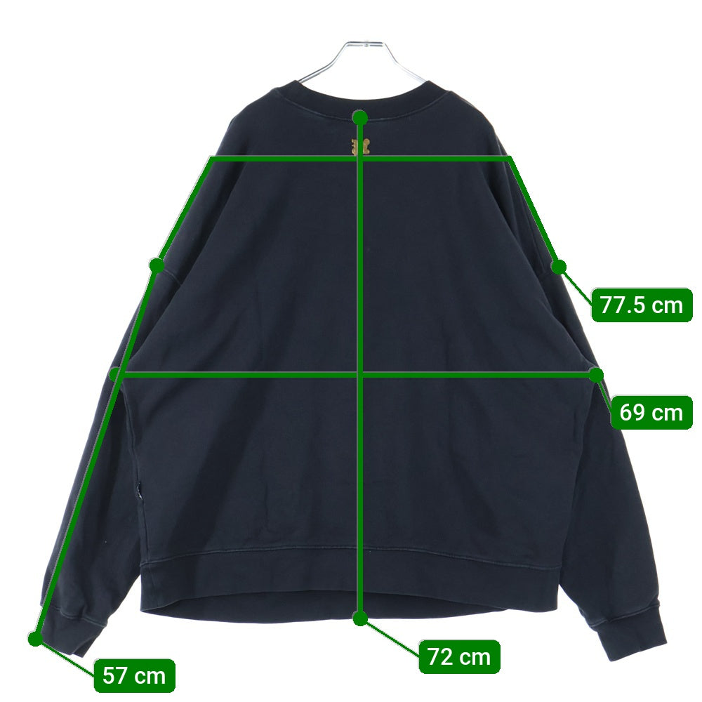 Palm Angels(パームエンジェルス) 24SS BURNING MONOGRAM SWEATSHIRT バーニングモノグラムスウェットトレーナー ブラック PMBA074R24FLE004