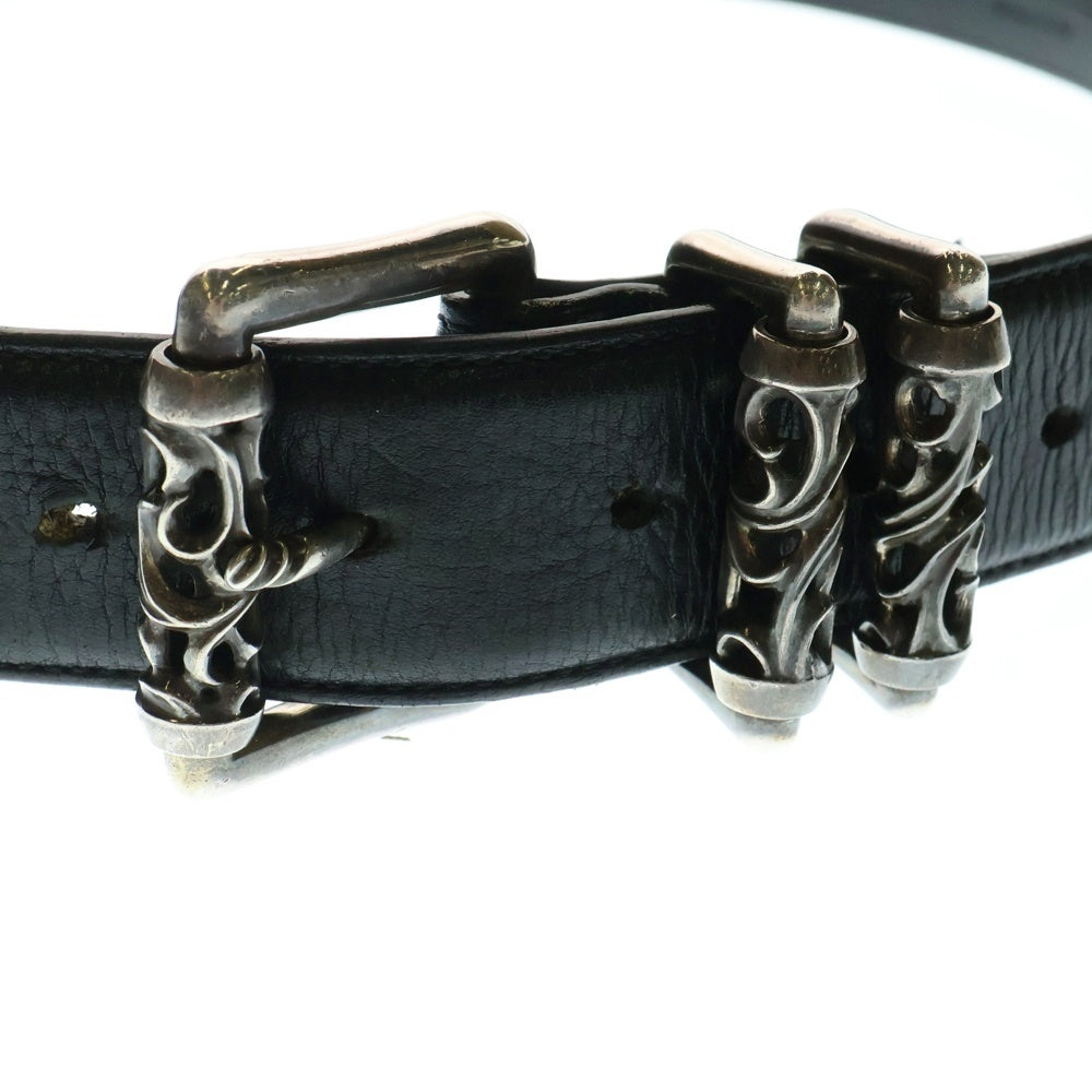 CHROME HEARTS(クロムハーツ) BLT ROLLER 3PC1.5inch 3PCローラーバックル レザーベルト シルバー BCA357