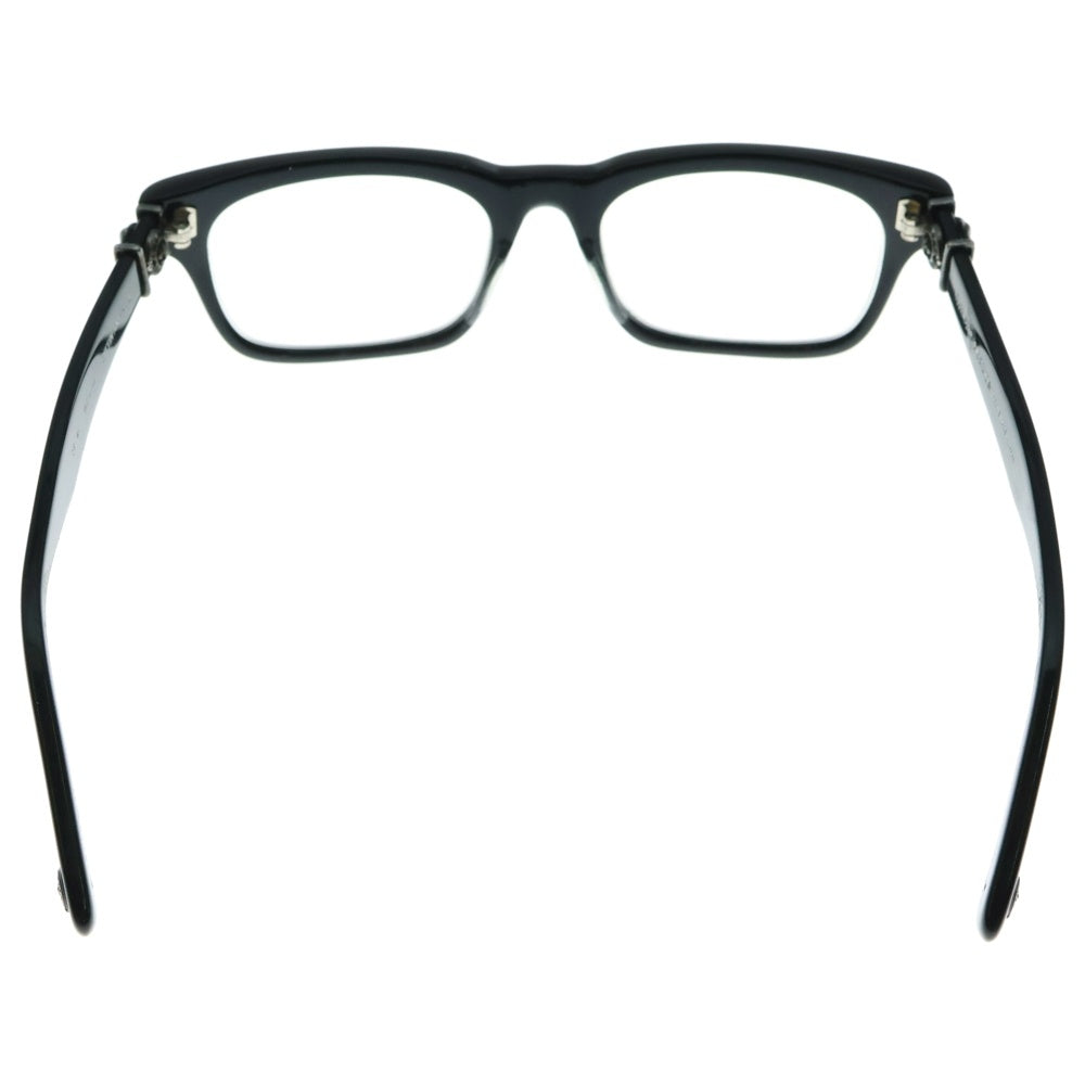 CHROME HEARTS(クロムハーツ) GITTIN ANY ?-A BSフレアフレーム ウェリントンサングラス アイウェア メガネ 眼鏡 度入り ブラック/シルバー 52□19-145
