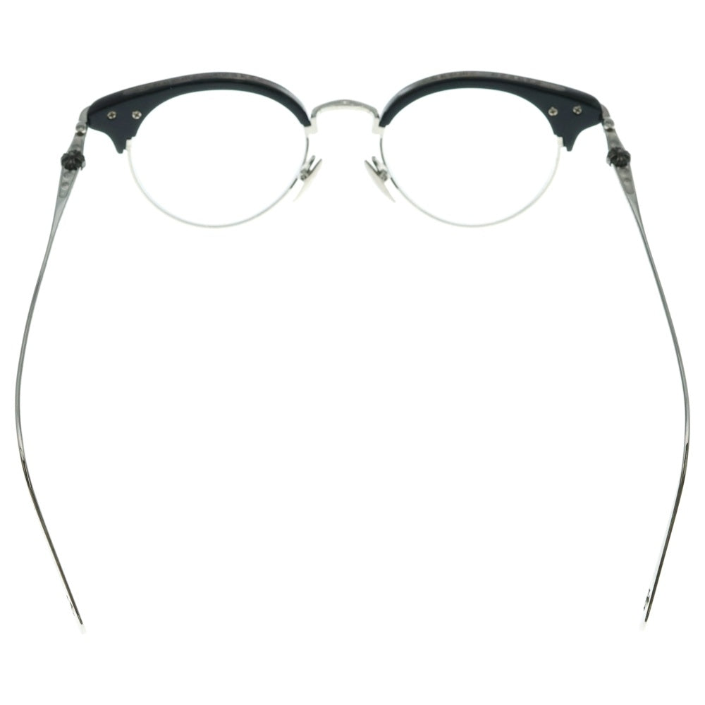 CHROME HEARTS(クロムハーツ) SLUNTRADICTION II クロスボール サーモント ラウンド サングラス メガネ 眼鏡 アイウェア 度入り ブラック/シルバー 48□20‐148