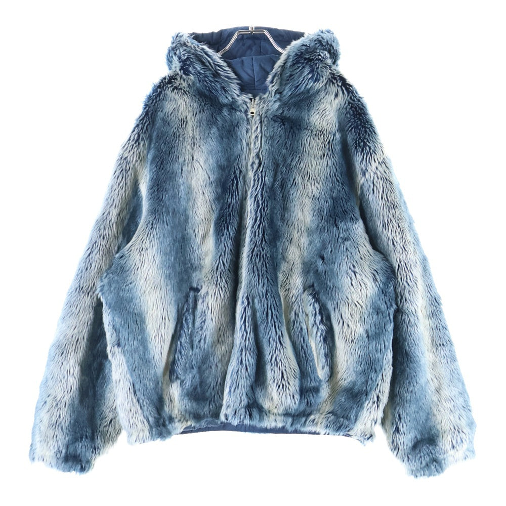 SUPREME(シュプリーム) 20AW Faux Fur Reversible Hooded Jacket リバーシブル フェイク ファー フーディ ジャケット ブルー