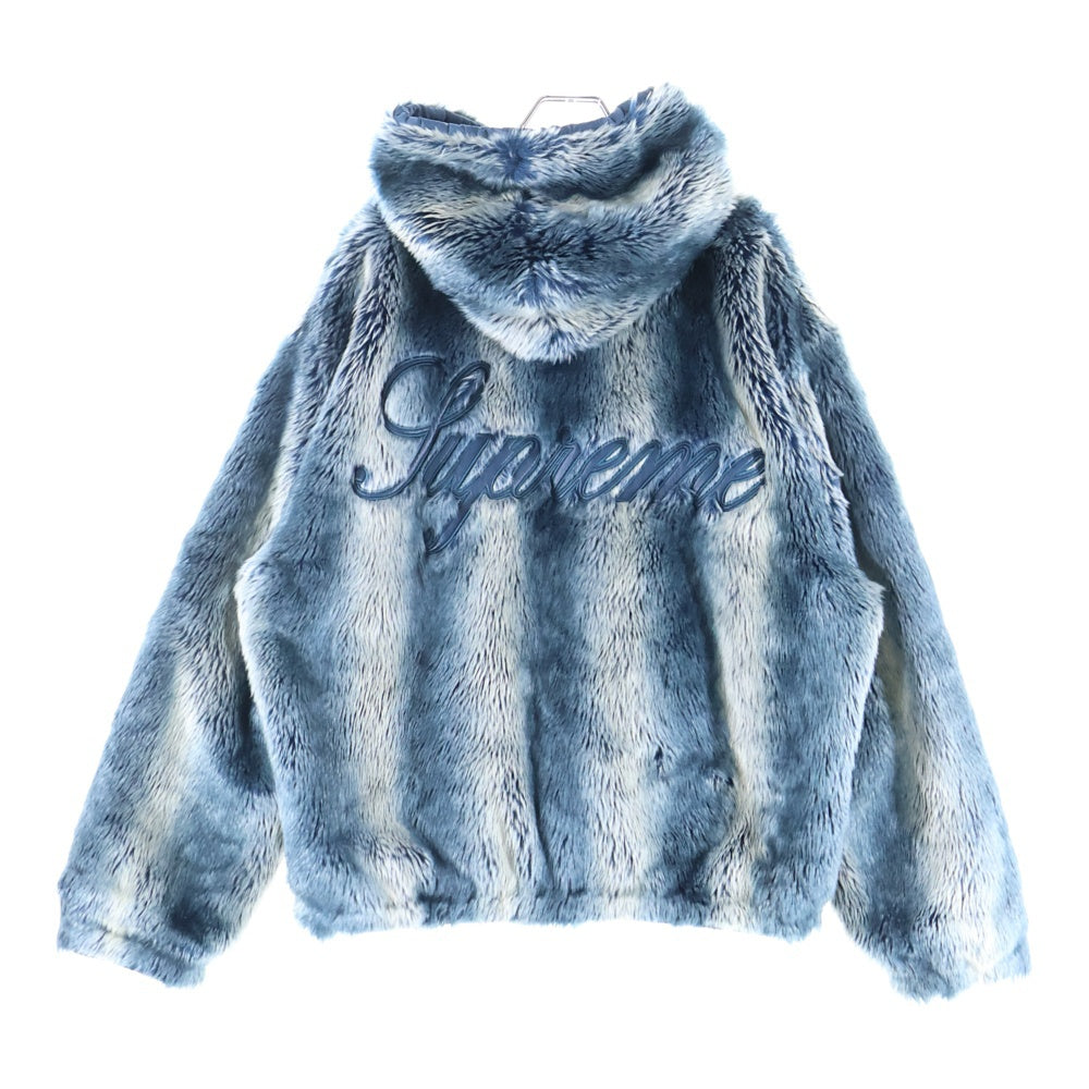 SUPREME(シュプリーム) 20AW Faux Fur Reversible Hooded Jacket リバーシブル フェイク ファー フーディ ジャケット ブルー