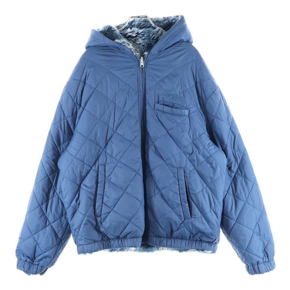 SUPREME(シュプリーム) 20AW Faux Fur Reversible Hooded Jacket リバーシブル フェイク ファー フーディ ジャケット ブルー