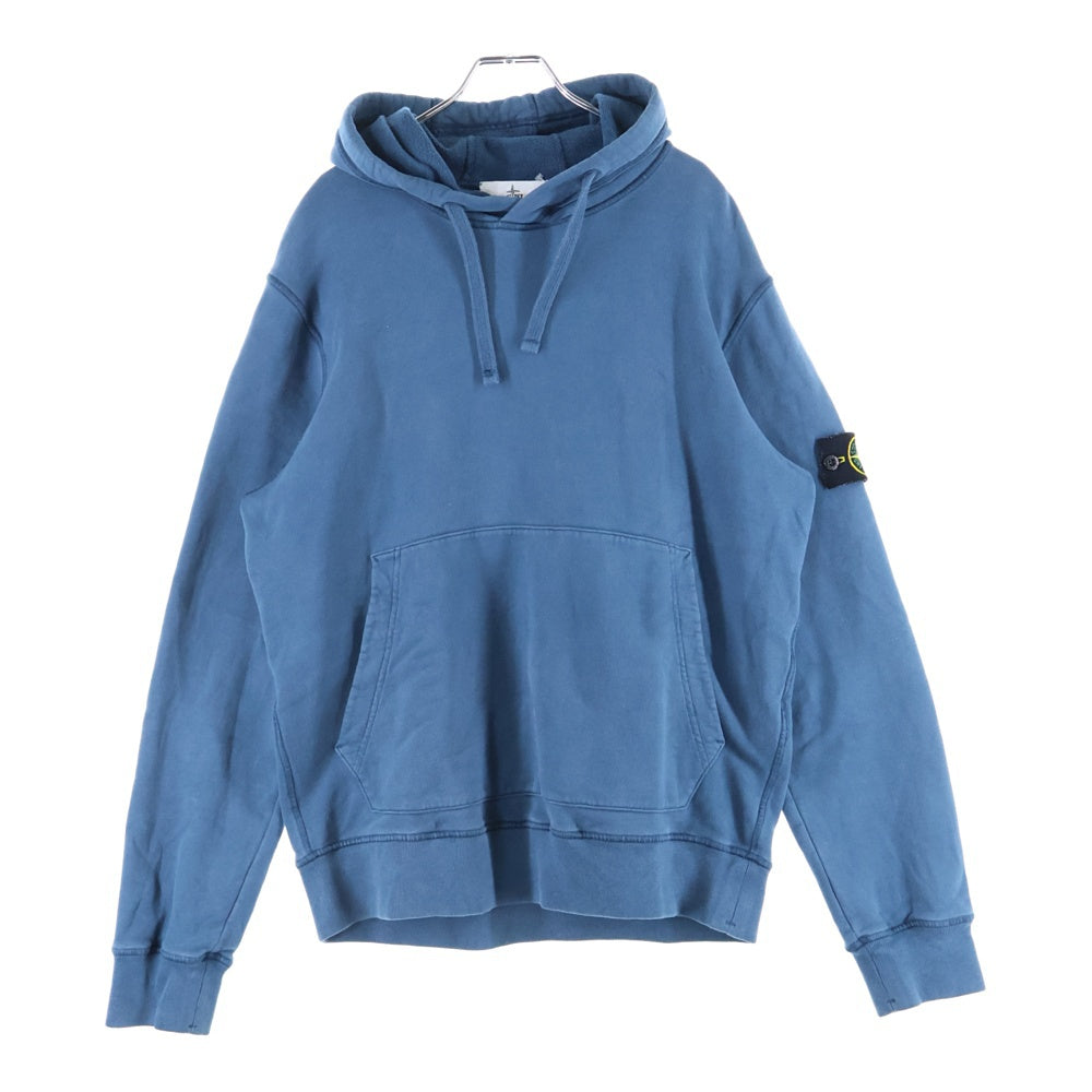 STONE ISLAND(ストーンアイランド) BRUSHED COTTON FLEECE 751564120 ロゴパッチ プルオーバーパーカー フーディ ブルー