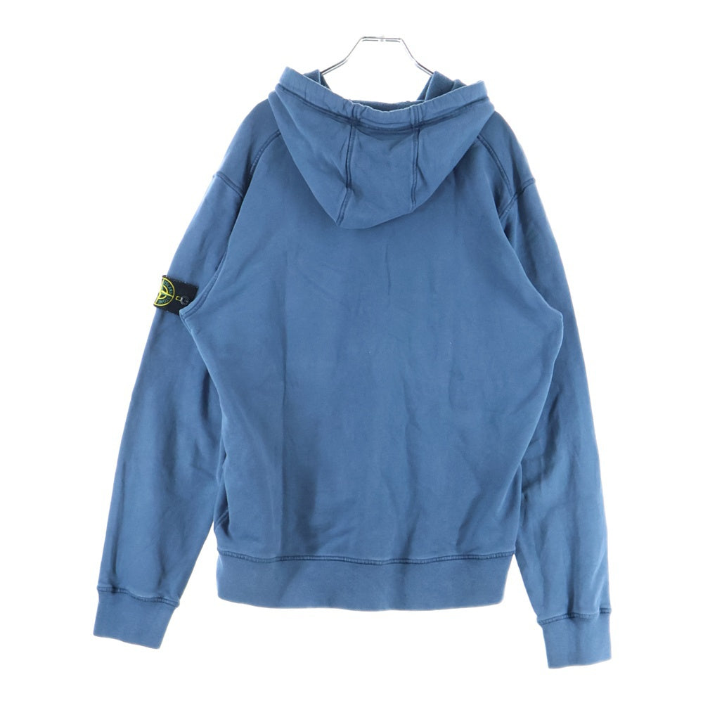 STONE ISLAND(ストーンアイランド) BRUSHED COTTON FLEECE 751564120 ロゴパッチ プルオーバーパーカー フーディ ブルー