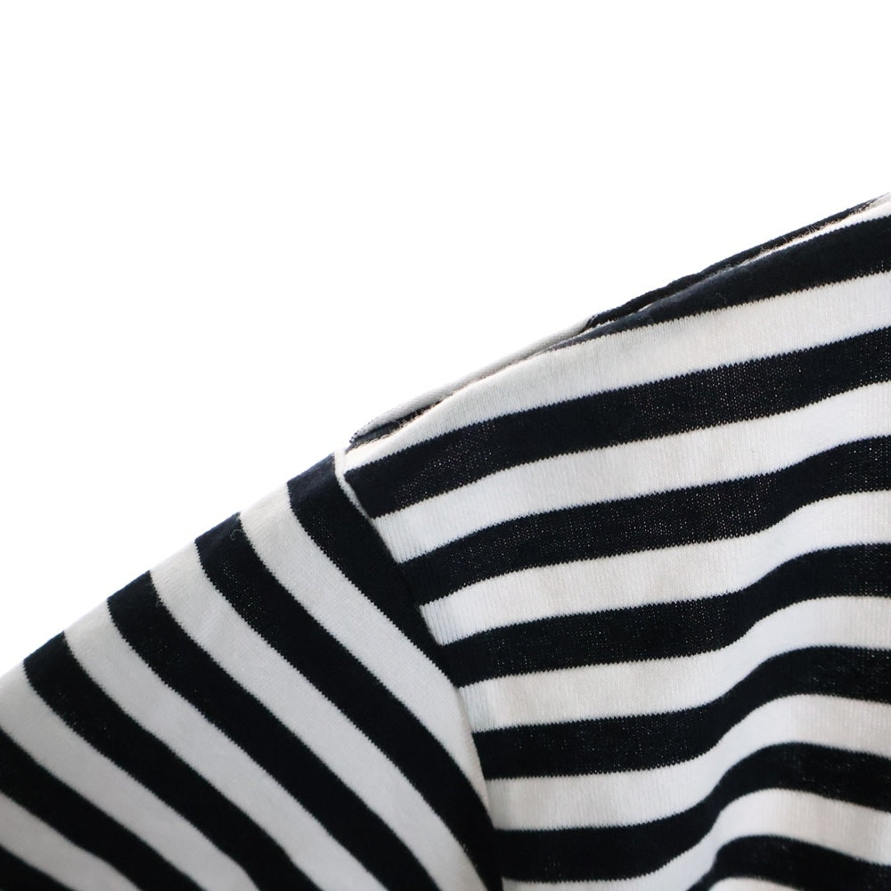 TAO COMME des GARCONS(タオコムデギャルソン) 綿ボーダー天竺 綿天竺水玉プリント クルーネック半袖Tシャツカットソー レディース ブラック/ホワイト TM-T024