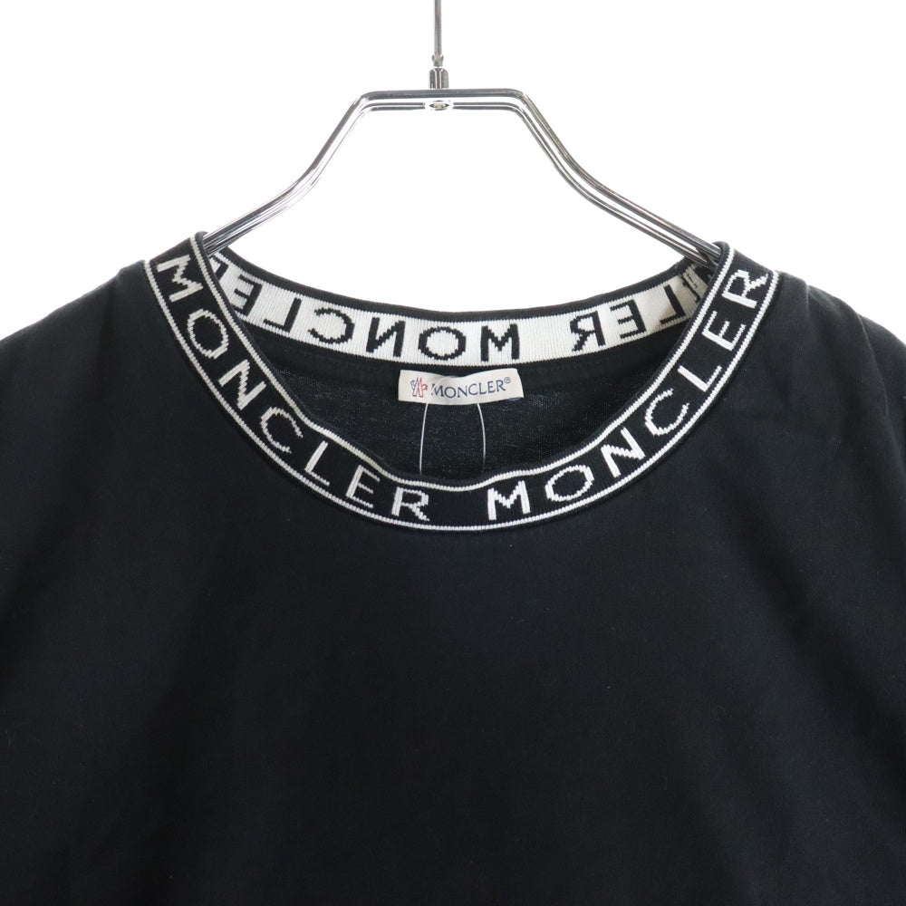 MONCLER(モンクレール) NECK LOGO T-SHIRTS ネックロゴクルーネック半袖カットソー 半袖Tシャツ ブラック J10918C00024