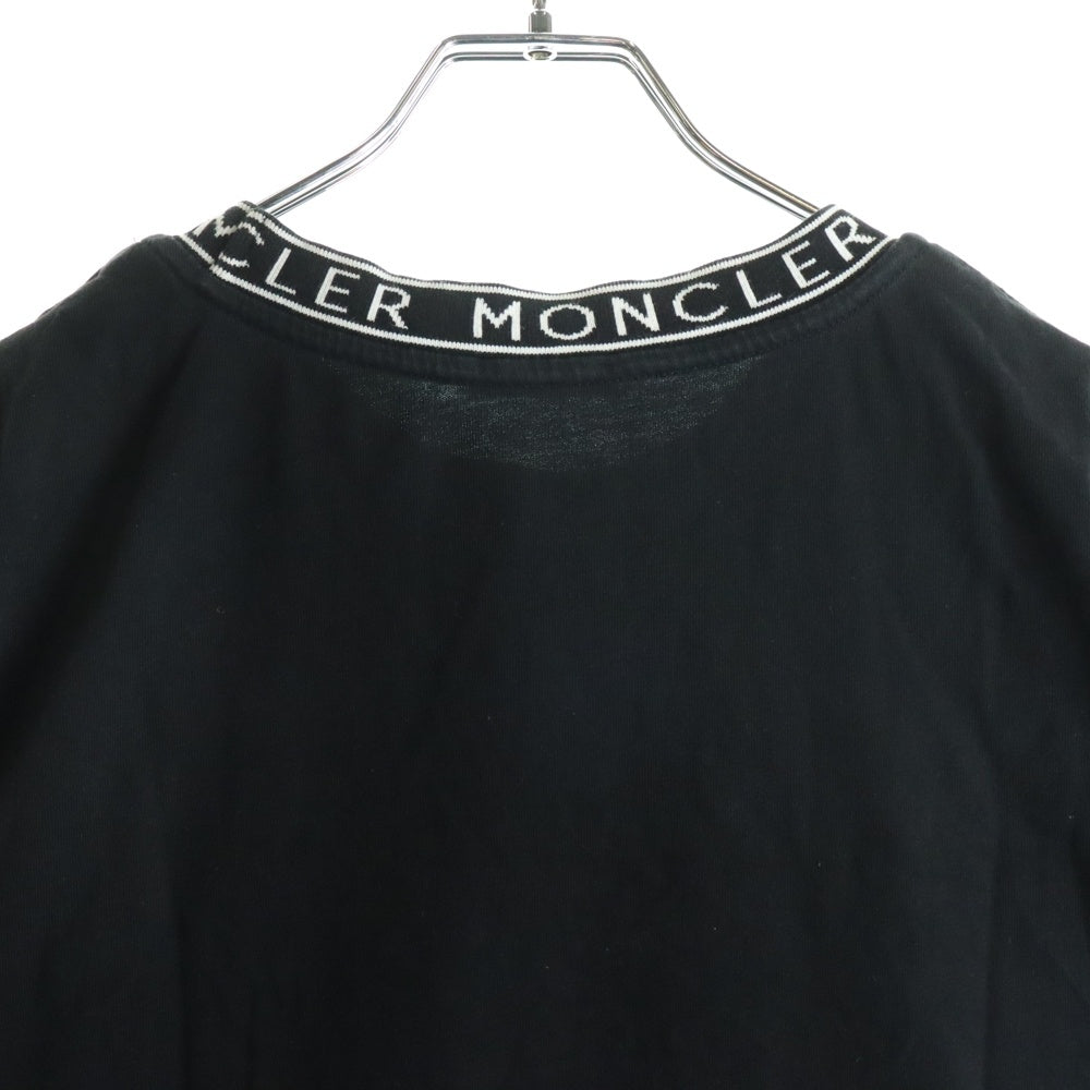 MONCLER(モンクレール) NECK LOGO T-SHIRTS ネックロゴクルーネック半袖カットソー 半袖Tシャツ ブラック J10918C00024