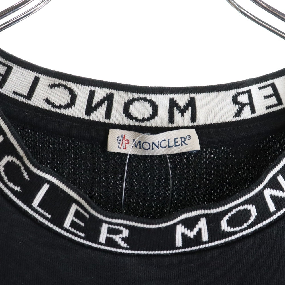 MONCLER(モンクレール) NECK LOGO T-SHIRTS ネックロゴクルーネック半袖カットソー 半袖Tシャツ ブラック J10918C00024