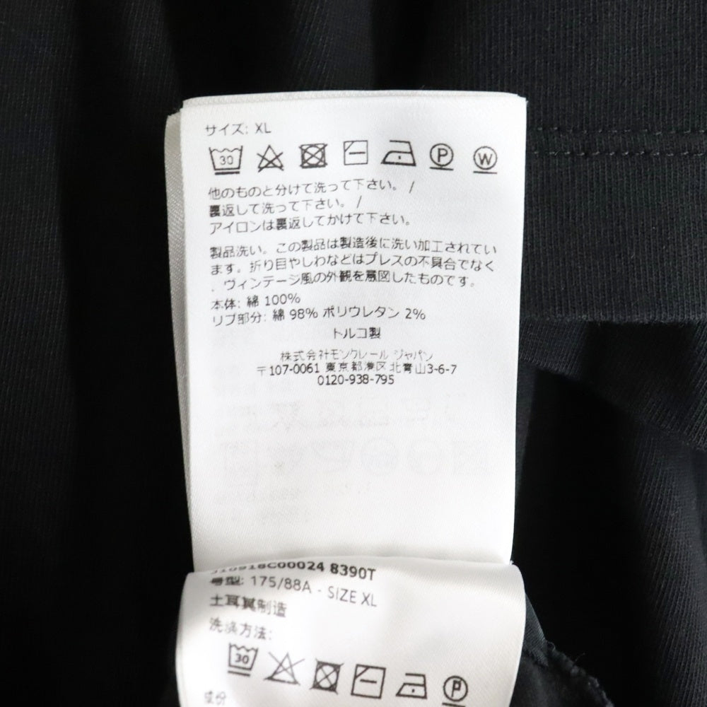 MONCLER(モンクレール) NECK LOGO T-SHIRTS ネックロゴクルーネック半袖カットソー 半袖Tシャツ ブラック J10918C00024