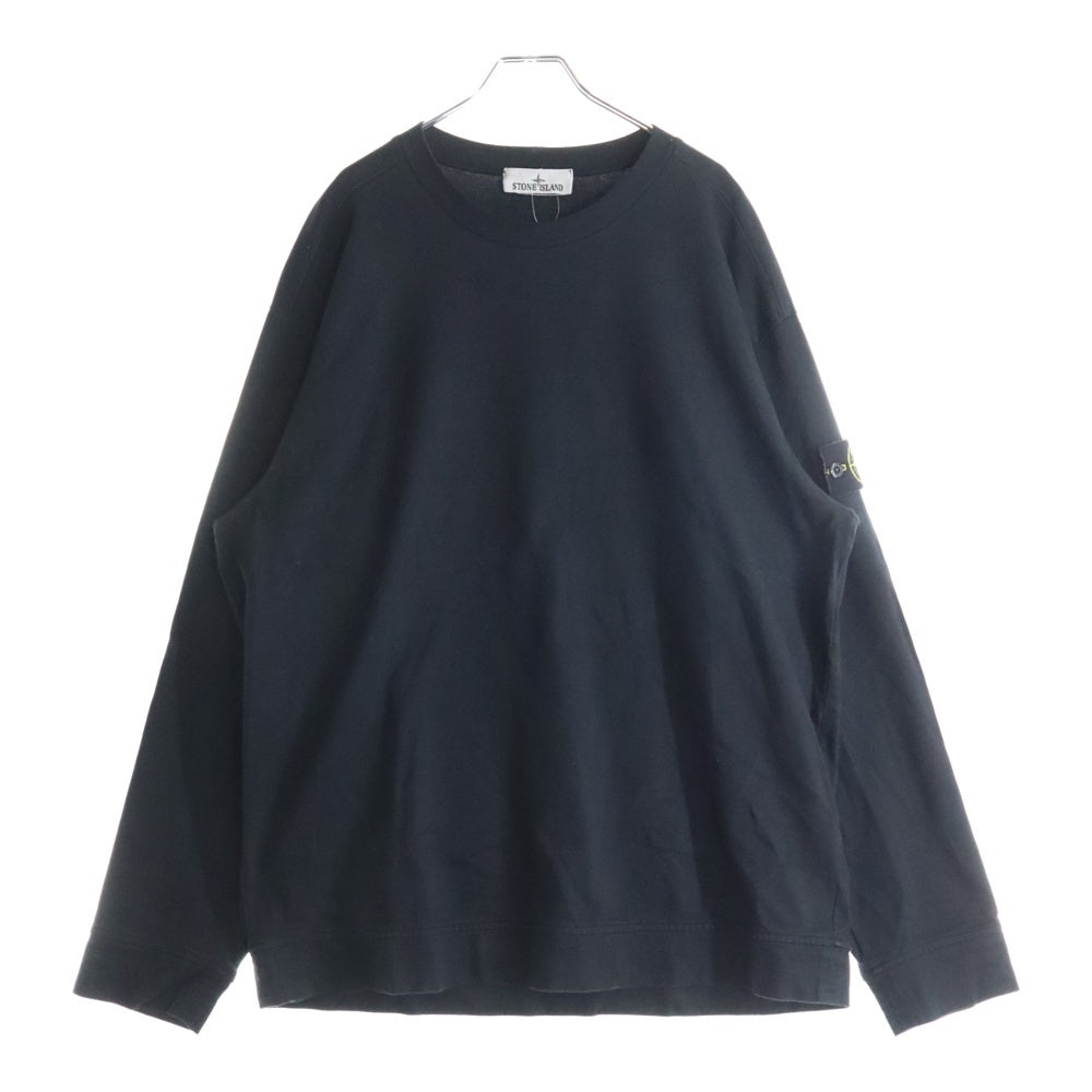 STONE ISLAND(ストーンアイランド) HEAVY COTTON JERSEY SWEAT SHIRT ヘビーコットンジャージー 長袖カットソー 長袖Tシャツ ロングスリーブカットソー ロンT ブラック 811563750