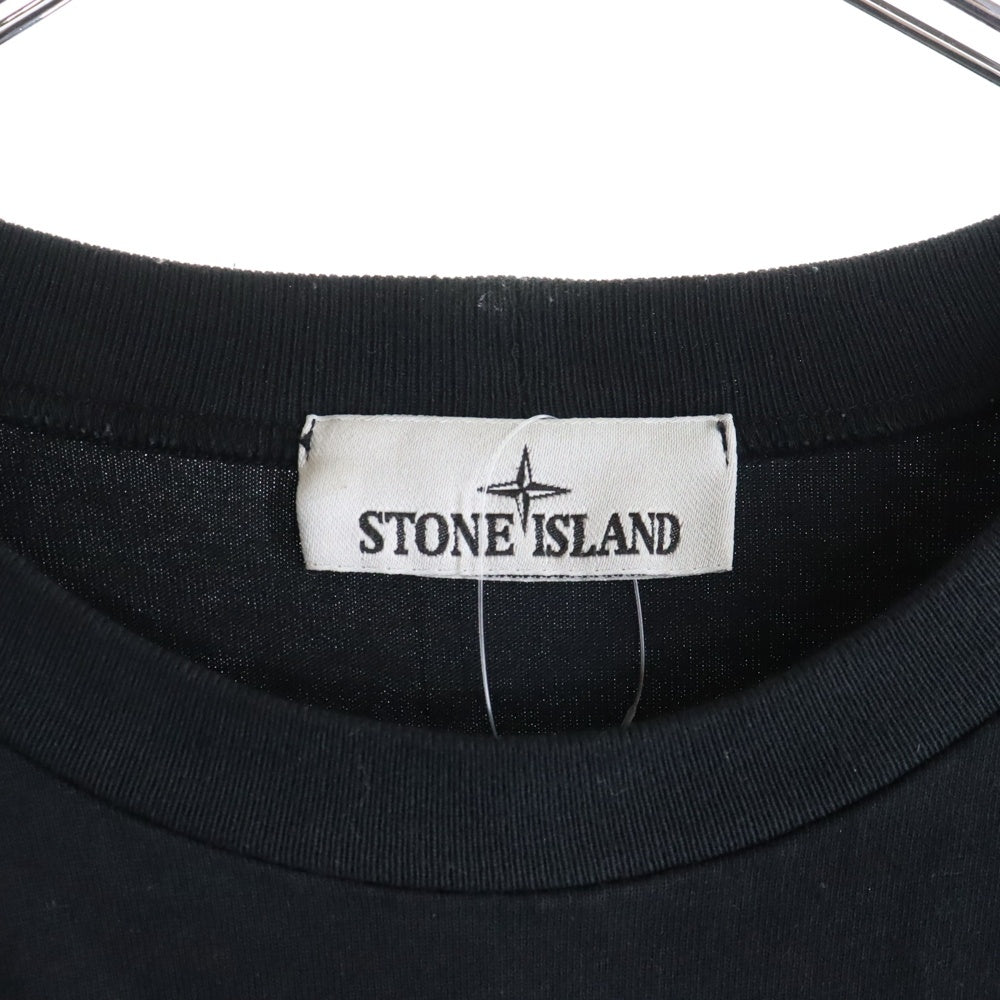 STONE ISLAND(ストーンアイランド) HEAVY COTTON JERSEY SWEAT SHIRT ヘビーコットンジャージー 長袖カットソー 長袖Tシャツ ロングスリーブカットソー ロンT ブラック 811563750