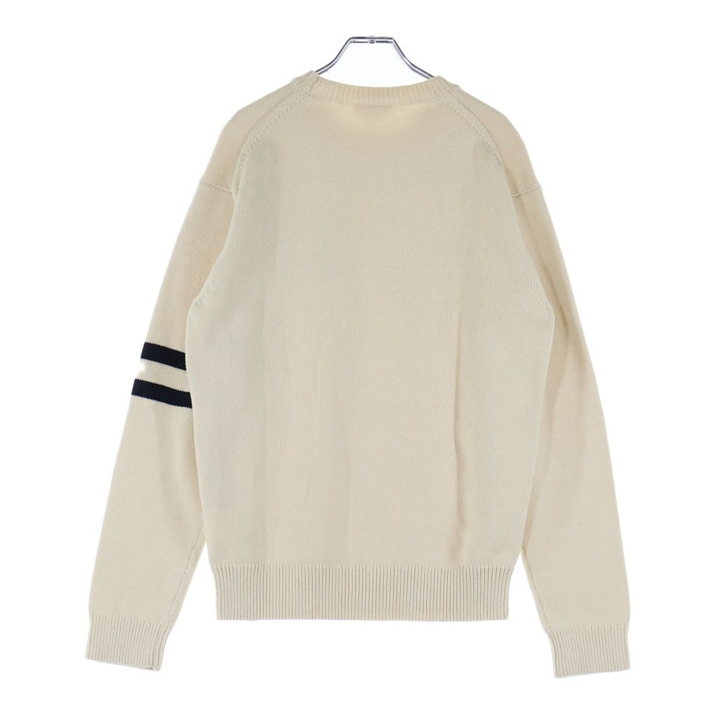 LACOSTE(ラコステ) CREW NECK SWEATER カレッジデザインクルーネックセーター ニット ホワイト AH6789