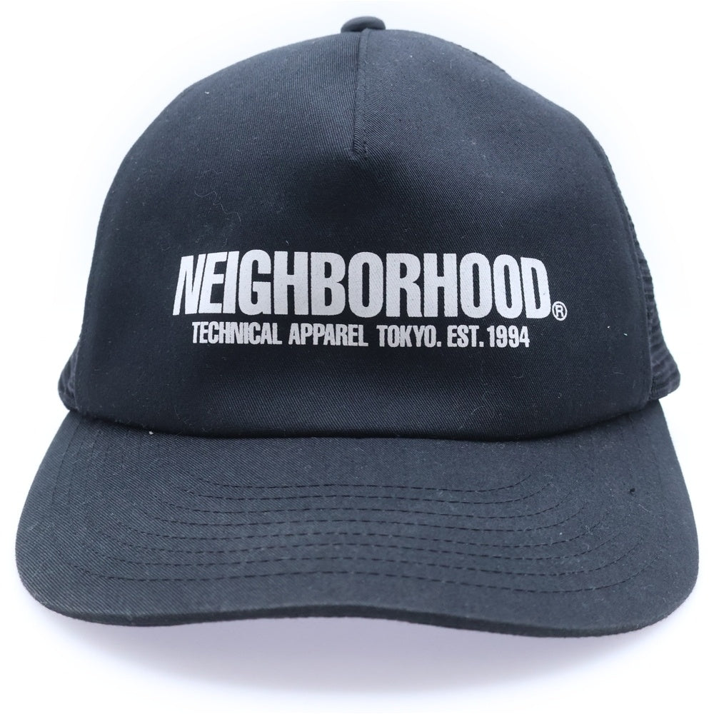 NEIGHBORHOOD(ネイバーフッド) Logo Print Mesh Cap 231YGNH-HT02S ロゴ プリント メッシュキャップ ブラック