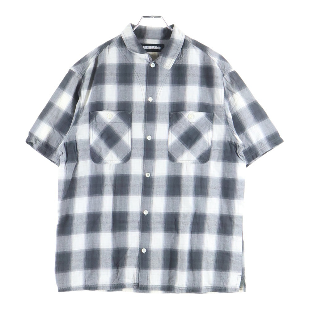 NEIGHBORHOOD(ネイバーフッド) B&C/C-SHIRT SS 211ARNH-SHM04 半袖チェックシャツ ブラック/ホワイト