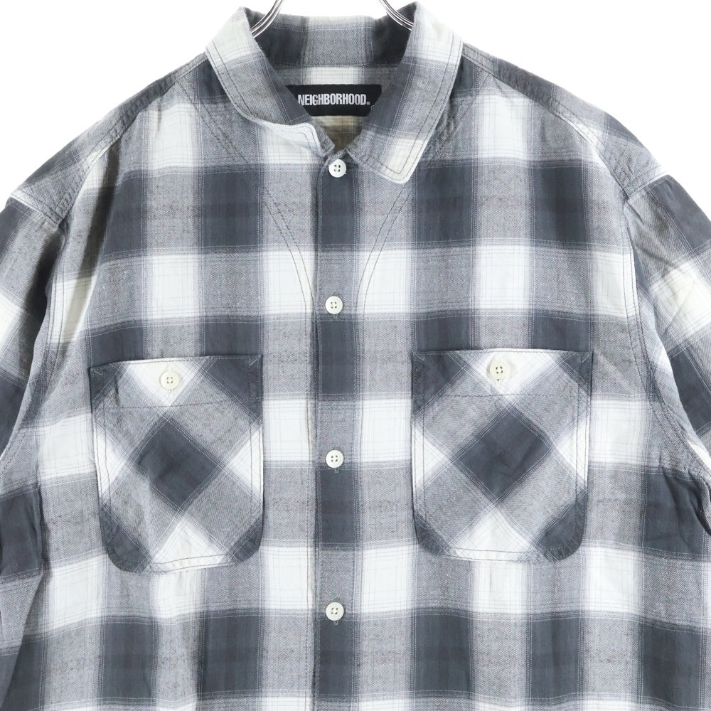 NEIGHBORHOOD(ネイバーフッド) B&C/C-SHIRT SS 211ARNH-SHM04 半袖チェックシャツ ブラック/ホワイト