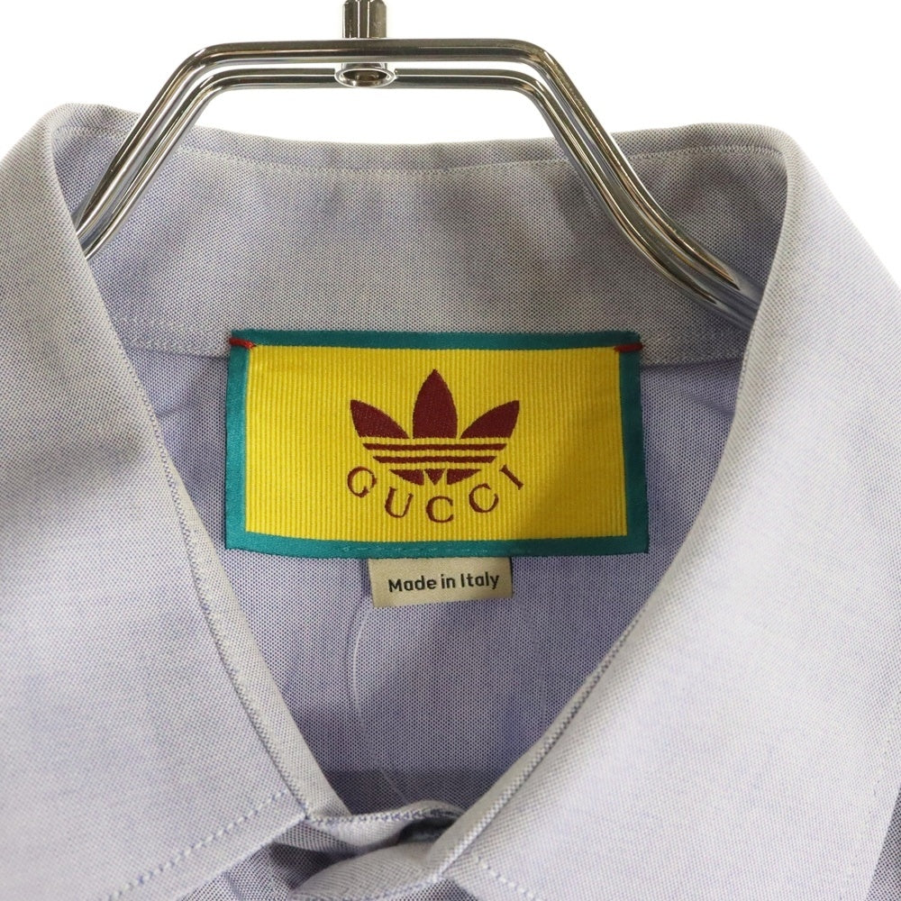 GUCCI(グッチ) 23SS ×adidas Logo Shirt ×アディダス オックスフォード長袖シャツ ブルー 691521 ZAJPP
