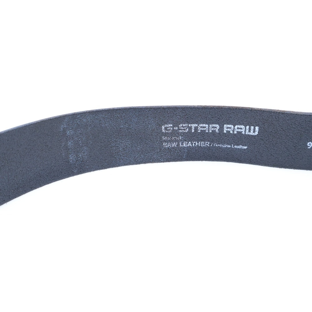 G-STAR RAW(ジースターロウ) RAW LEATHER Belt ロゴ バックル レザーベルト ブラック/シルバー
