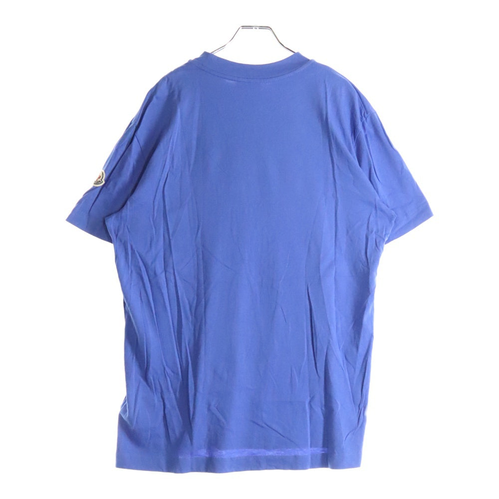 MONCLER(モンクレール) SS T-SHIRT H20918C00005 ロゴアウトライン クルーネック半袖Tシャツカットソー ブルー