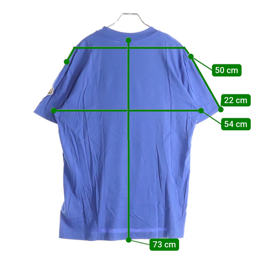 MONCLER(モンクレール) SS T-SHIRT H20918C00005 ロゴアウトライン クルーネック半袖Tシャツカットソー ブルー