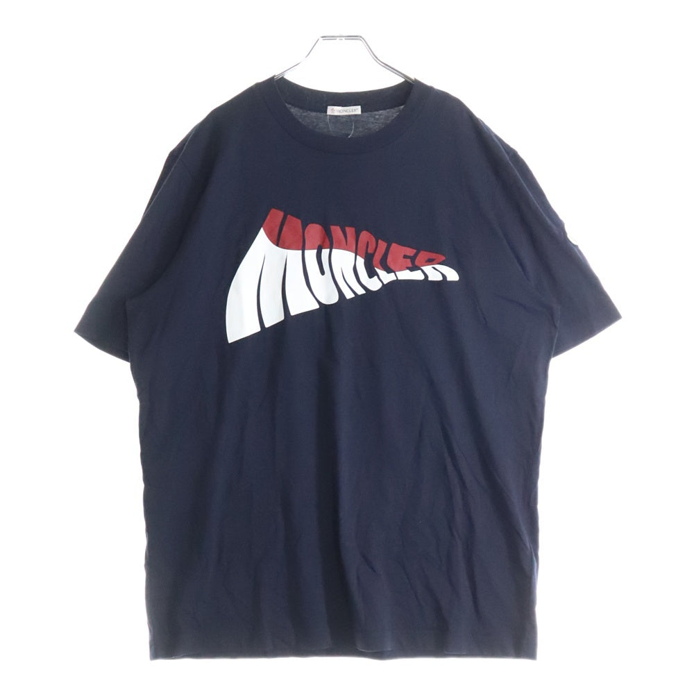 MONCLER(モンクレール) SS TSHIRT K10918C00058 フロントロゴ クルーネック半袖Tシャツカットソー ネイビー