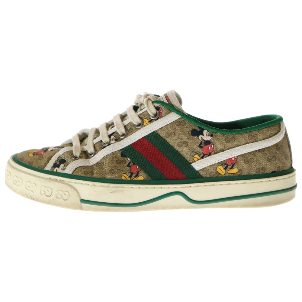 GUCCI(グッチ) ×Disney THE TENNIS ディズニー テニス GGキャンバス ローカットスニーカー シューズ ブラウン