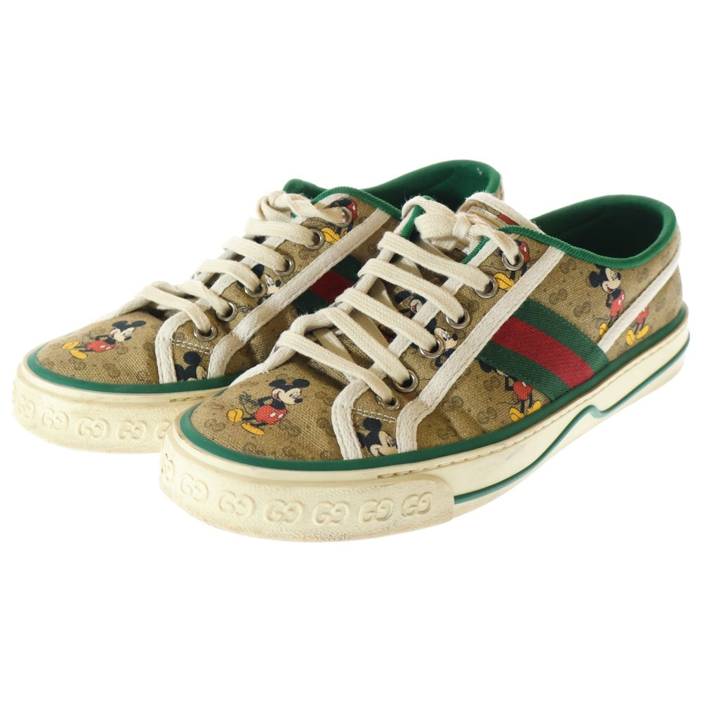 GUCCI(グッチ) ×Disney THE TENNIS ディズニー テニス GGキャンバス ローカットスニーカー シューズ ブラウン