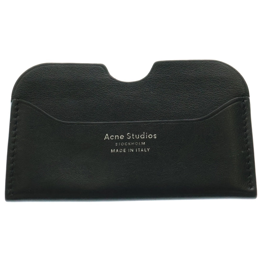 Acne Studios(アクネ ストゥディオズ) Leather Card Case ロゴ レザーカードケース ブラック IT8JEFYVEOAE