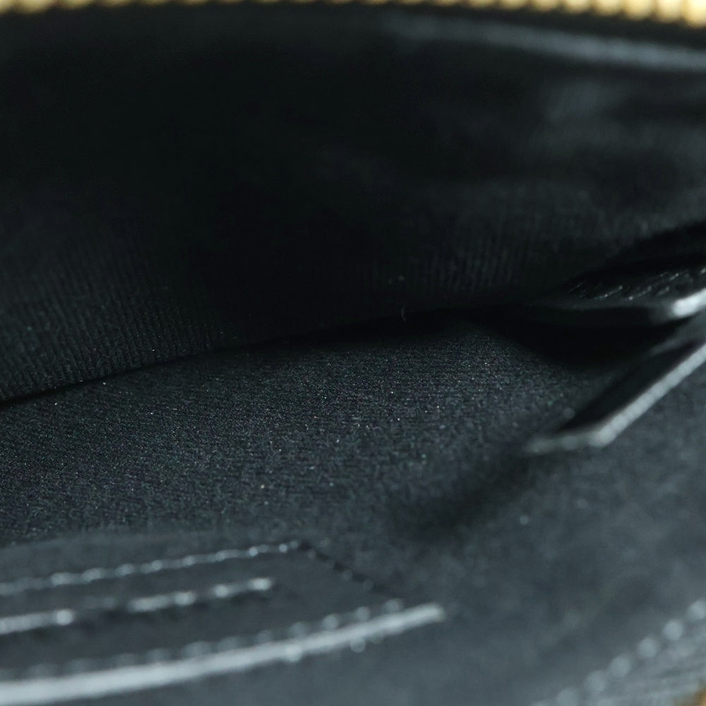 SEE BY CHLOE(シーバイクロエ) ロゴ レザー フラットポーチ 小物入れ ブラック/ゴールド