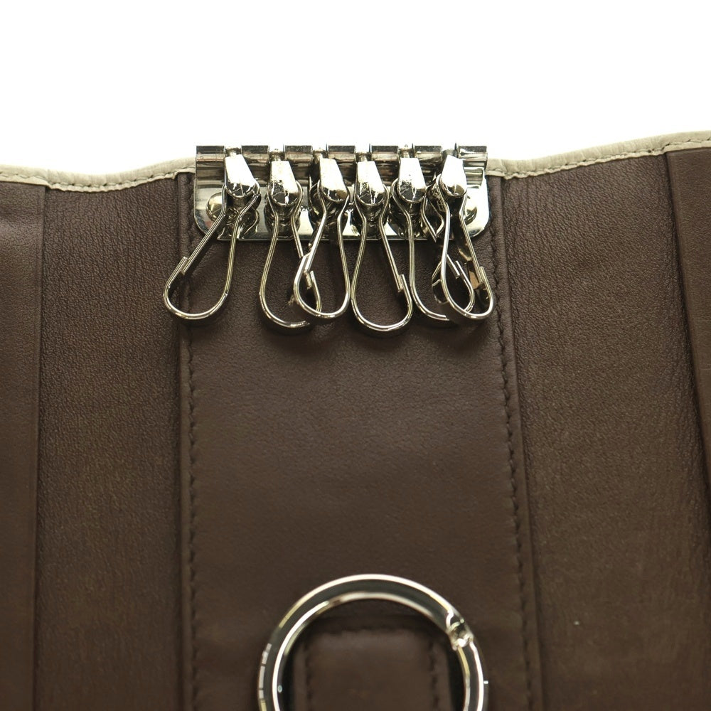 Salvatore Ferragamo(サルヴァトーレ フェラガモ) ガンチーニ6連レザーキーケース グレー