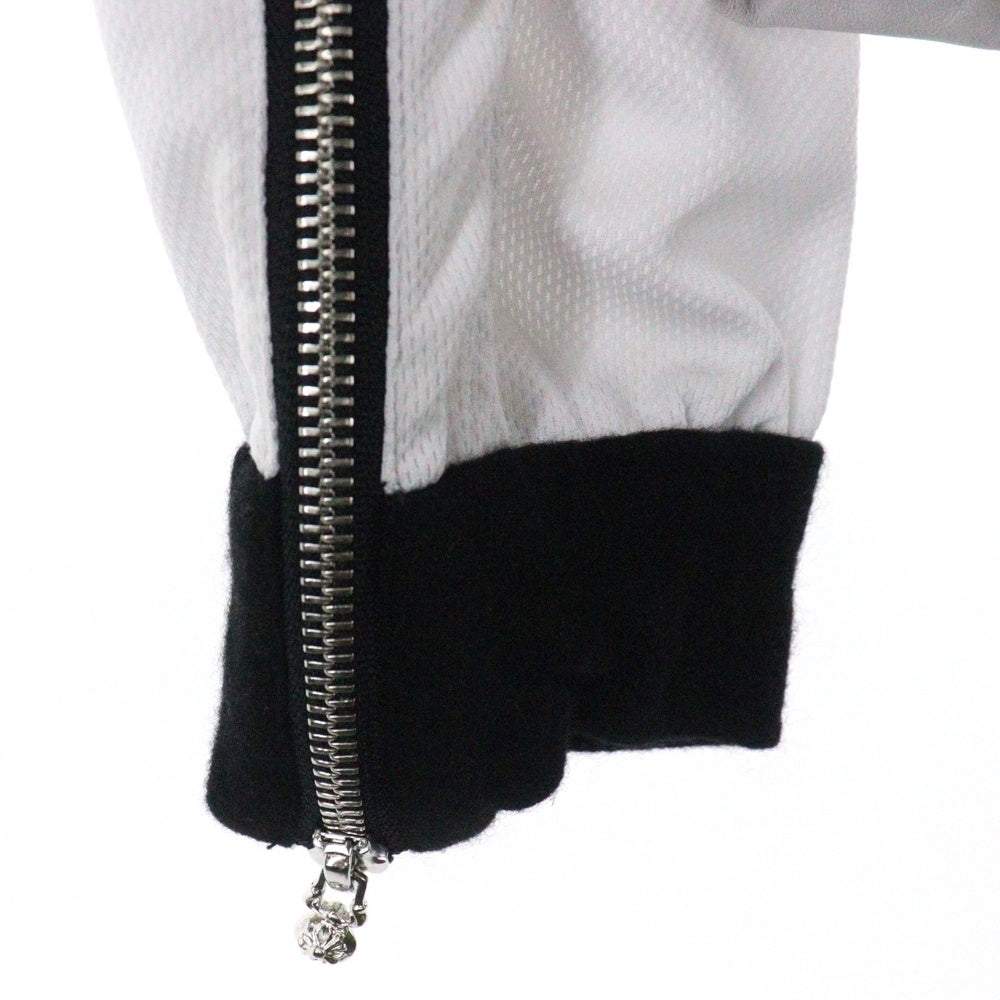 CHROME HEARTS(クロムハーツ) Track Jacket トラックジャケット ダガージップ レザー切替 アームロゴプリント ホースシュープリント ホワイト