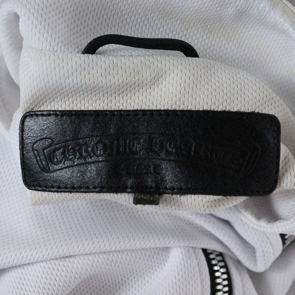 CHROME HEARTS(クロムハーツ) Track Jacket トラックジャケット ダガージップ レザー切替 アームロゴプリント ホースシュープリント ホワイト