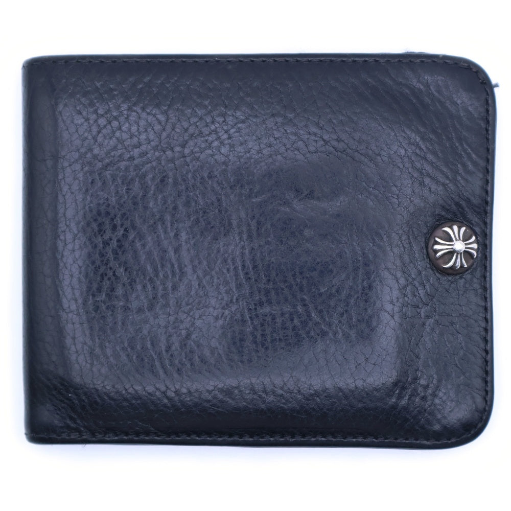 CHROME HEARTS(クロムハーツ) 1SNAP 1スナップ クロス ボールボタン レザーウォレット 財布 ブラック BCA361