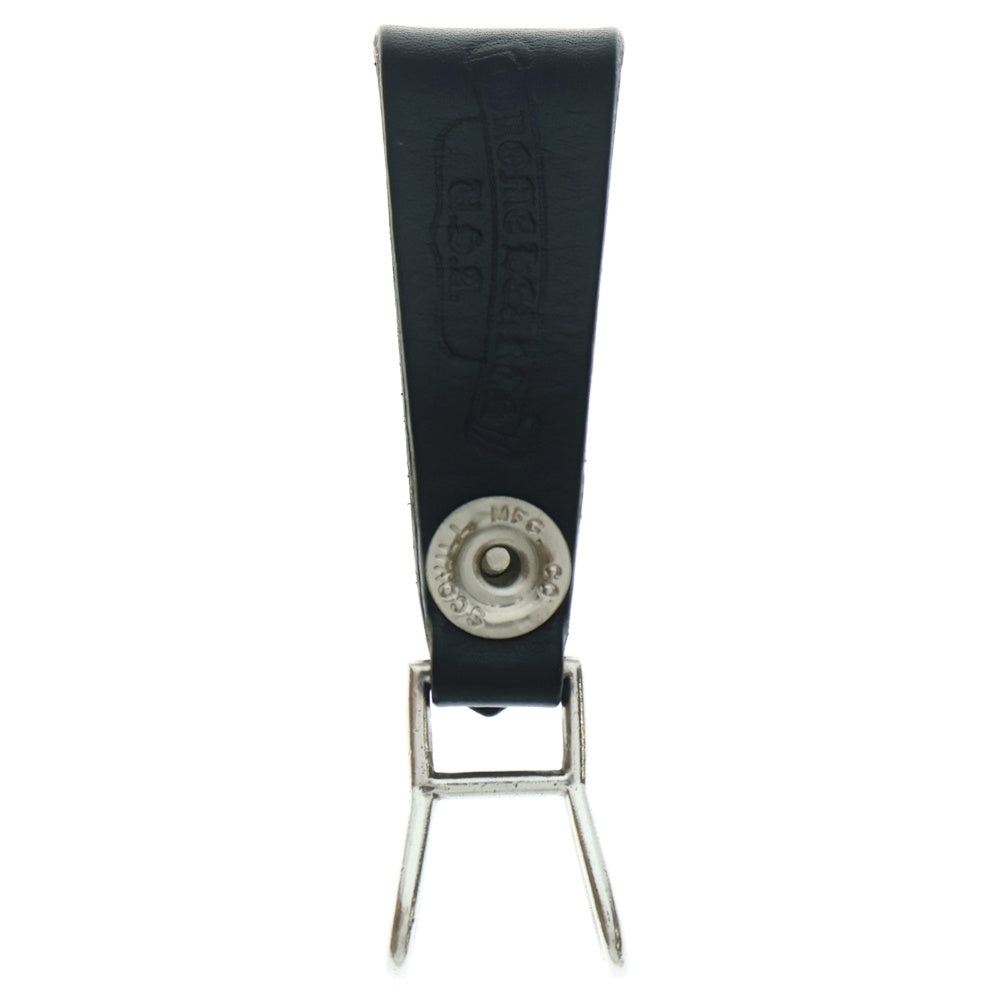 CHROME HEARTS(クロムハーツ) BELT LOOP ハートボタンレザーベルトループ シルバー/ブラック BCA397