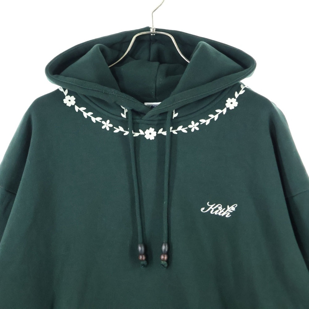 KITH(キス) 25AW Artisanal Floral Nelson Hoodie 25‐072‐060‐0011‐3‐0 アーティザナル フローラル ネルソン プルオーバーパーカー フーディ グリーン