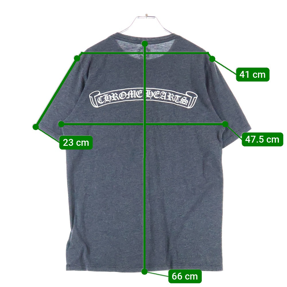 CHROME HEARTS(クロムハーツ) OLD HORSESHOE SCROLL S/S T-SHIRT オールド ホースシュー スクロールラベル プリント クルーネック半袖Tシャツカットソー グレー