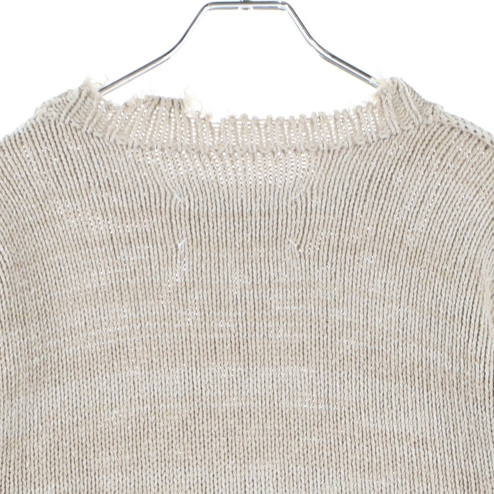Maison Margiela 10(メゾン マルジェラ) 23SS ダメージ加工 クルーネックニットセーター S50GP0275 S17992 ベージュ