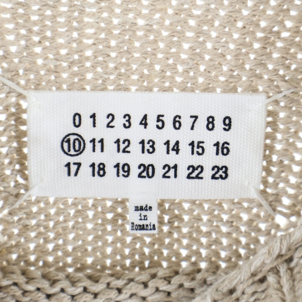 Maison Margiela 10(メゾン マルジェラ) 23SS ダメージ加工 クルーネックニットセーター S50GP0275 S17992 ベージュ