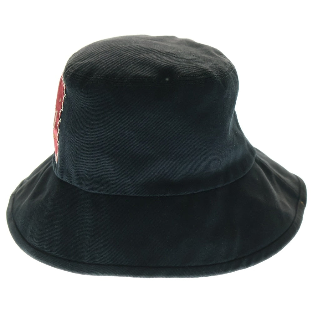 GUCCI(グッチ) ラベル付き コットンフェドラバケットハット 帽子 627174 4HK02 ブラック