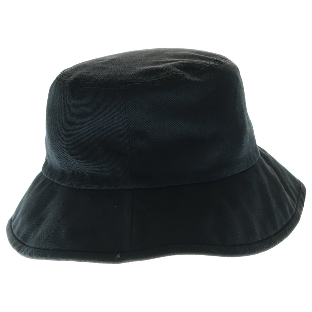 GUCCI(グッチ) ラベル付き コットンフェドラバケットハット 帽子 627174 4HK02 ブラック