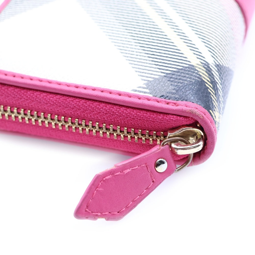 Vivienne Westwood(ヴィヴィアンウエストウッド) LONG WALLET 長財布 チェック ラウンドジップ レザーロングウォレット ピンク