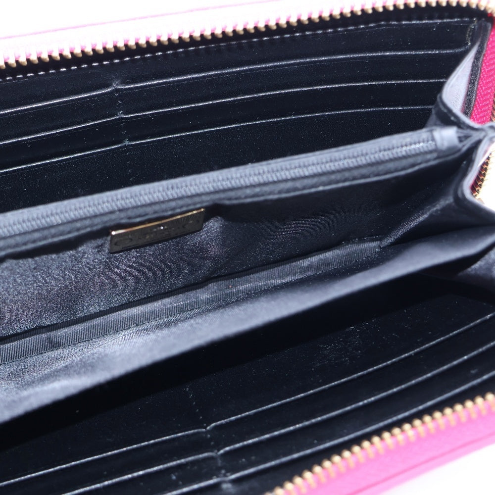 Vivienne Westwood(ヴィヴィアンウエストウッド) LONG WALLET 長財布 チェック ラウンドジップ レザーロングウォレット ピンク