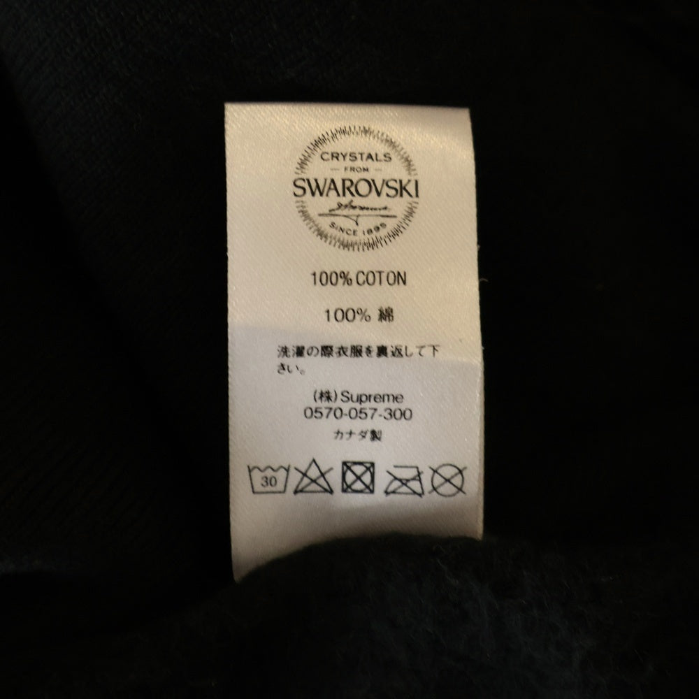 SUPREME(シュプリーム) 19SS ×Swarovski Box Logo Hooded Sweatshirt スワロフスキー ボックスロゴ フーディー スウェットプルオーバーパーカー ブラック